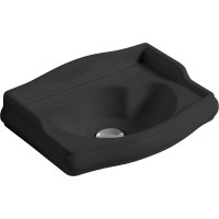 Kerasan RETRO keramické umývátko 41x30cm, bez otvoru, černá mat 103331