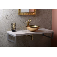 Sapho FIANNA skleněné umyvadlo na desku Ø 42 cm, bronz 2501-21