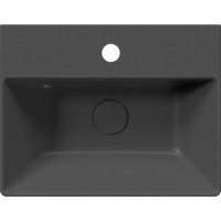 GSI KUBE X keramické umyvadlo 45x35cm, broušená spodní hrana, černá mat 94859126