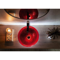 Sapho MURANO ROSSO IMPERO skleněné umyvadlo na desku, průměr 40cm, červená AL5318-63