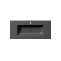 GSI PURA keramické umyvadlo Slim 102x46cm, černá mat 8886126