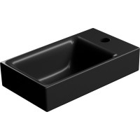 GSI NUBES keramické umývátko 40x23cm, broušená spodní hrana, pravé/levé, černá mat 96369126