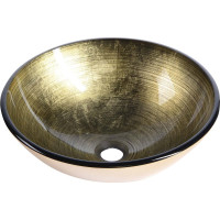 Sapho FIANNA skleněné umyvadlo na desku Ø 42 cm, bronz 2501-21
