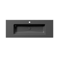 GSI PURA keramické umyvadlo Slim 122x46cm, černá mat 8887126