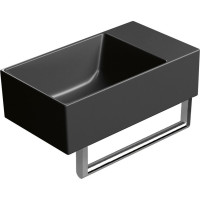 GSI KUBE X keramické umývátko 40x23cm, bez otvoru, pravé/levé, černá mat 9484026
