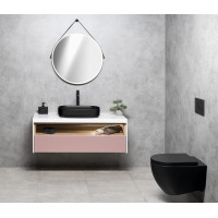 Isvea INFINITY OVAL keramické umyvadlo na desku, 55x36cm, černá mat 10NF65055-2N