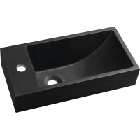 Sapho ARIANA umývátko, litý mramor, 50x25cm, baterie vlevo, černá mat SM012B
