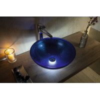 Sapho MURANO BLU skleněné umyvadlo na desku, průměr 40cm, modrá AL5318-65