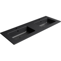 GSI PURA keramické dvojumyvadlo Slim 122x46cm, černá mat 8888126