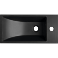 Sapho ARIANA umývátko, litý mramor, 50x25cm, baterie vpravo, černá mat SM016B