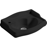 Kerasan RETRO keramické umývátko 41x30cm, otvor pro baterii vlevo, černá mat 103331SX