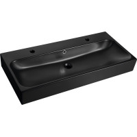 Sapho TORIDI keramické umyvadlo 101x46, 5cm, 2 otvory pro baterii, černá mat TU0222B