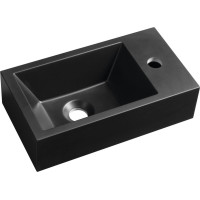 Sapho AMAROK umývátko, litý mramor, 40x22cm, baterie vpravo, černá mat AR500B