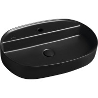 Isvea INFINITY OVAL keramické umyvadlo na desku, 60x40cm, černá mat 10NF65060-2N