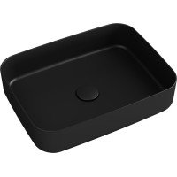 Isvea INFINITY RECTANGLE keramické umyvadlo na desku, 50x36cm, černá mat 10NF65050-2N