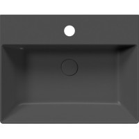 GSI KUBE X keramické umyvadlo 60x47cm, broušená spodní hrana, černá mat 94319126