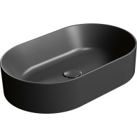 GSI KUBE X keramické umyvadlo na desku, 60x37cm, oválné, černá mat 945826