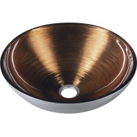 Sapho MURANO WENGE skleněné umyvadlo na desku, průměr 40cm, měděná/stříbrná AL5318-66