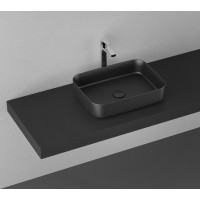Isvea INFINITY RECTANGLE keramické umyvadlo na desku, 50x36cm, černá mat 10NF65050-2N