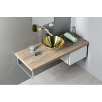 Sapho MURANO SOFT BROWN skleněné umyvadlo na desku, průměr 40cm, béžovozlatá AL5318-67