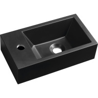 Sapho AMAROK umývátko, litý mramor, 40x22cm, baterie vlevo, černá mat AR400B