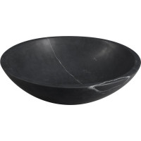 Sapho BLOK kamenné umyvadlo na desku Ø 40 cm, matný černý Marquin 2401-35