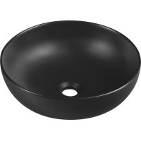 Sapho RONDANE keramické umyvadlo na desku Ø 41cm, černá mat AR435B