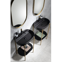 Isvea INFINITY OVAL keramické umyvadlo na desku, 60x40cm, černá mat 10NF65060-2N