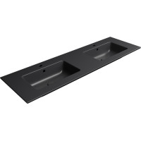GSI PURA keramické dvojumyvadlo Slim 142x46cm, černá mat 8889126