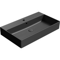GSI KUBE X keramické umyvadlo 80x47cm, broušená spodní hrana, černá mat 94229126