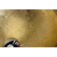 Sapho MURANO BLACK-GOLD skleněné umyvadlo na desku, průměr 40cm, černá/zlatá AL5318-77