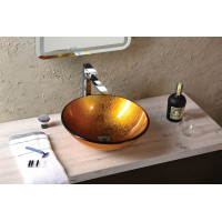 Sapho AGO skleněné umyvadlo na desku Ø 42 cm, zlatě oranžová 2501-19