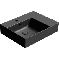 GSI KUBE X keramické umyvadlo 60x47cm, s odkládací plochou vpravo, černá mat 9438126