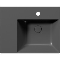 GSI KUBE X keramické umyvadlo 60x47cm, s odkládací plochou vlevo, černá mat 9439126