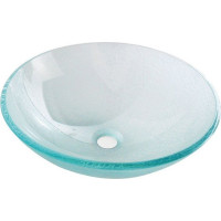 Sapho ICE skleněné umyvadlo na desku Ø 42 cm, čirá s pískováním 2501-04