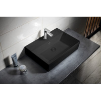Isvea SISTEMA keramické umyvadlo 60x42cm, černá mat 10SF50060-2N