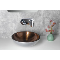Sapho MURANO WENGE skleněné umyvadlo na desku, průměr 40cm, měděná/stříbrná AL5318-66