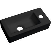Sapho ZOE keramické umývátko 37x18 cm, otvor pro baterii vpravo, černá mat AR495B
