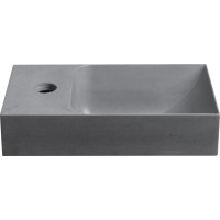 Sapho PICCOLINO betonové umývátko 30, 8x17cm, baterie vlevo, šedá PK30017
