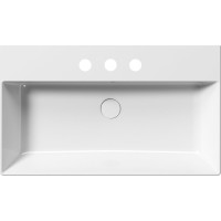 GSI KUBE X keramické umyvadlo 80x47cm, broušená spodní hrana, 3 otvory, bílá ExtraGlaze 94229311