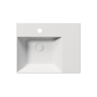 GSI KUBE X keramické umyvadlo 60x47cm, s odkládací plochou vpravo, bílá mat 9438109