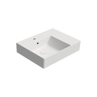 GSI KUBE X keramické umyvadlo 60x47cm, s odkládací plochou vpravo, bílá mat 9438109