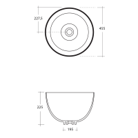 Sapho DOME keramické umyvadlo na desku, Ø 45, 5cm, bílá WH030