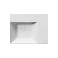 GSI KUBE X keramické umyvadlo 60x47cm, s odkládací plochou vpravo, bez otvoru, bílá mat 9438009