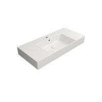 GSI KUBE X keramické umyvadlo 100x47cm, s odkládacími plochami, broušená spodní hrana, bílá mat 94519109
