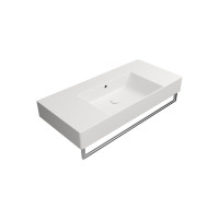GSI KUBE X keramické umyvadlo 100x47cm, s odkládacími plochami, broušená spodní hrana, bez otvoru, bílá mat 94519009