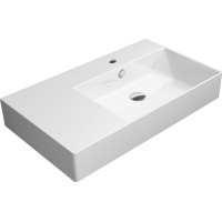 GSI KUBE X keramické umyvadlo 80x47cm, s odkládací plochou vlevo, bílá ExtraGlaze 9457111