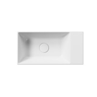 GSI KUBE X keramické umývátko 50x25cm, broušená spodní hrana, bez otvoru, pravé/levé, bílá mat 94869009