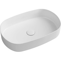 Isvea INFINITY OVAL keramické umyvadlo na desku, 55x36cm, bílá mat 10NF65055-2L