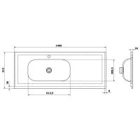 Sapho TREOS umyvadlo 146, 6x51, 3 cm, rockstone, levé, bílá mat TS147-0101-L